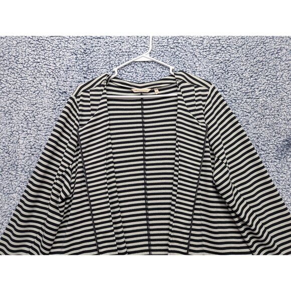 Soft Surroundings Calista Zip Up Cardigan Jacket Size 1X Zip Up Stripe Knit Gray - Picture 6 of 13